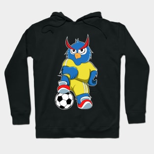 Owl as Soccer player with Soccer ball Hoodie